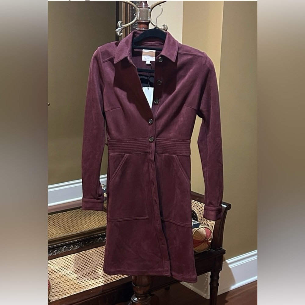 Women's Burgundy Suede Coat